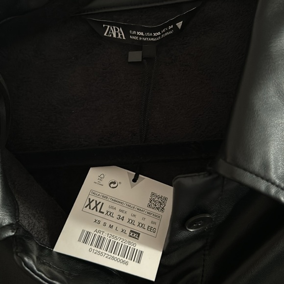 Faux leather long line short/jacket from Zara. XXL fits like L - Picture 2 of 4